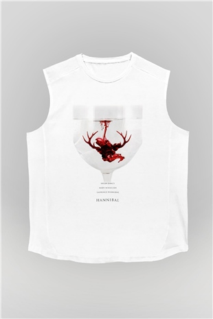 Hannibal Beyaz Unisex Kolsuz Tişört