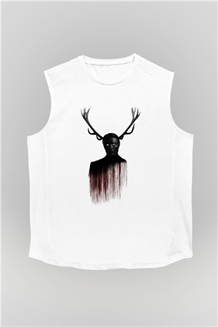 Hannibal Beyaz Unisex Kolsuz Tişört