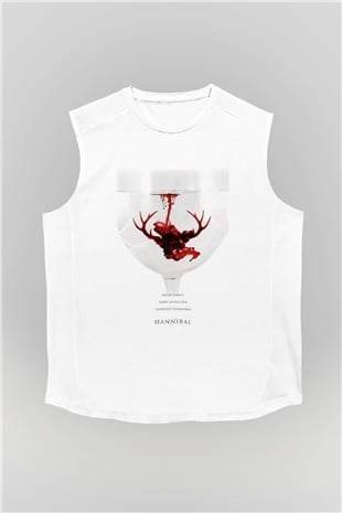 Hannibal Beyaz Unisex Kolsuz Tişört