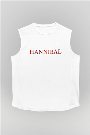 Hannibal Beyaz Unisex Kolsuz Tişört