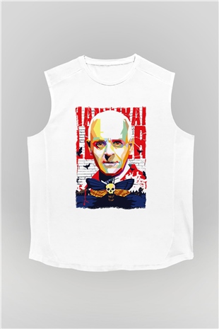 Hannibal Beyaz Unisex Kolsuz Tişört