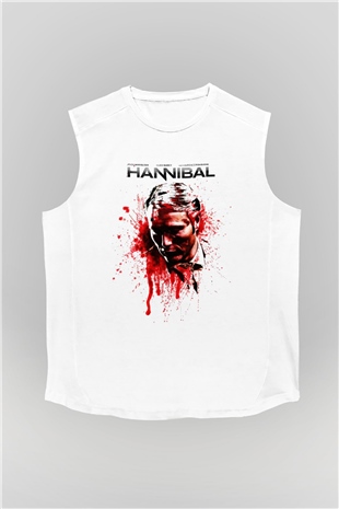 Hannibal Beyaz Unisex Kolsuz Tişört
