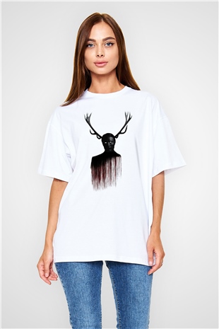 Hannibal Beyaz Unisex Oversize Tişört T-Shirt