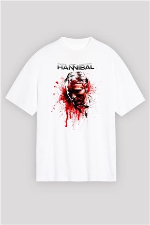 Hannibal Beyaz Unisex Oversize Tişört T-Shirt