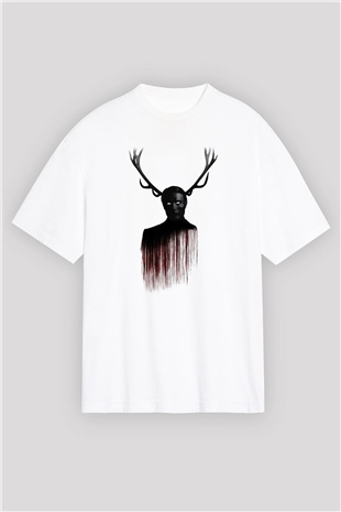 Hannibal Beyaz Unisex Oversize Tişört T-Shirt