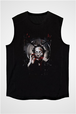 Hannibal Siyah Unisex Kolsuz Tişört