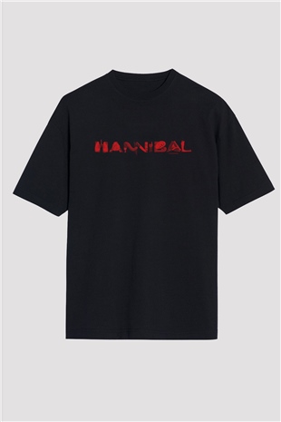 Hannibal Siyah Unisex Oversize Tişört T-Shirt