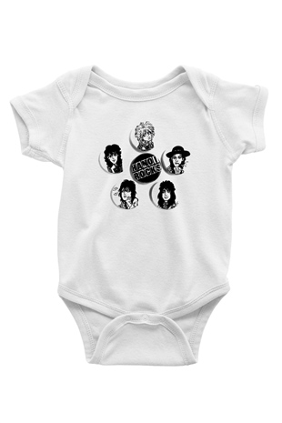 Hanoi Rocks Baskılı Beyaz Unisex Bebek Body - Zıbın