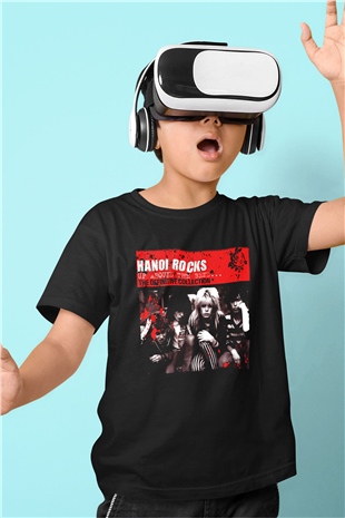 Hanoi Rocks Baskılı Siyah Unisex Çocuk Tişört