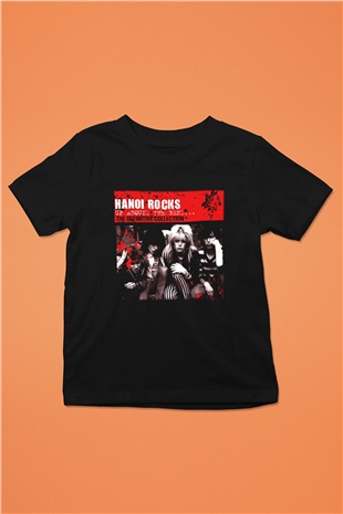Hanoi Rocks Baskılı Siyah Unisex Çocuk Tişört