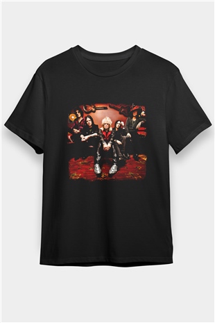 Hanoi Rocks Baskılı Unisex Siyah Tişört
