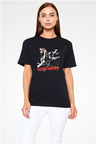 Hanoi Rocks Baskılı Unisex Siyah Tişört