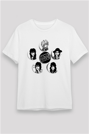 Hanoi Rocks Beyaz Unisex Tişört T-Shirt - TişörtFabrikası