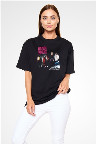 Hanoi Rocks Siyah Unisex Oversize Tişört T-Shirt
