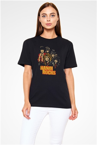 Hanoi Rocks Siyah Unisex Tişört T-Shirt - TişörtFabrikası