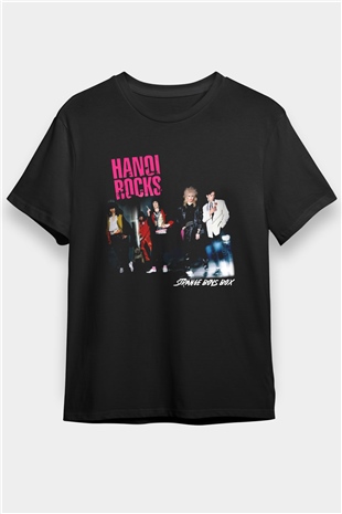 Hanoi Rocks Siyah Unisex Tişört T-Shirt - TişörtFabrikası