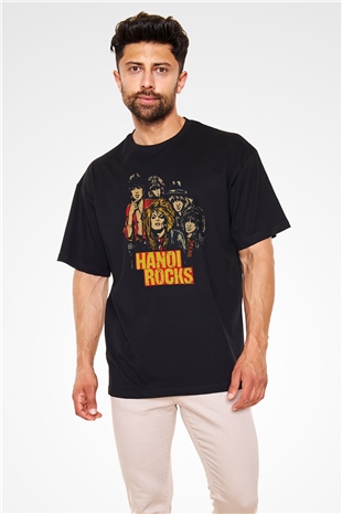 Hanoi Rocks Siyah Oversize Tişört Oversize T-shirt - TişörtFabrikası