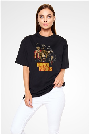 Hanoi Rocks Siyah Oversize Tişört Oversize T-shirt - TişörtFabrikası