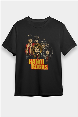 Hanoi Rocks Siyah Unisex Tişört T-Shirt - TişörtFabrikası