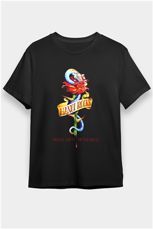 Hanoi Rocks Siyah Unisex Tişört T-Shirt - TişörtFabrikası
