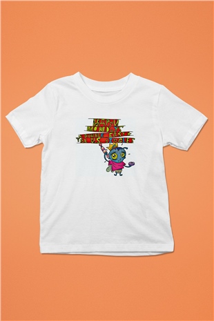 Happy Mondays Baskılı Unisex Beyaz Çocuk Tişört