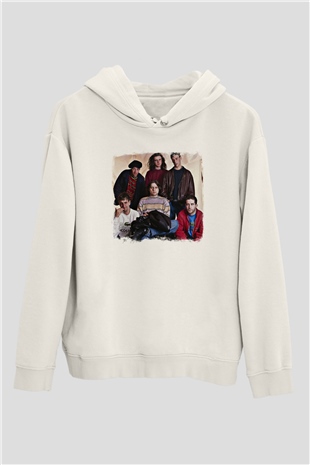 Happy Mondays Baskılı Unisex Beyaz Hoodie