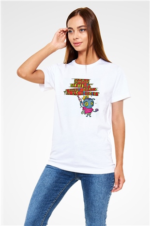 Happy Mondays Baskılı Unisex Beyaz Tişört