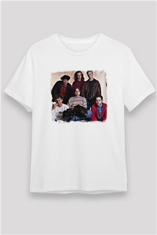 Happy Mondays Baskılı Unisex Beyaz Tişört