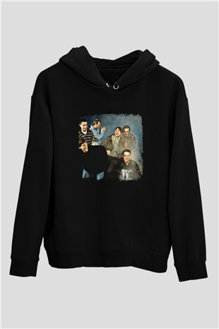 Happy Mondays Baskılı Unisex Siyah Hoodie
