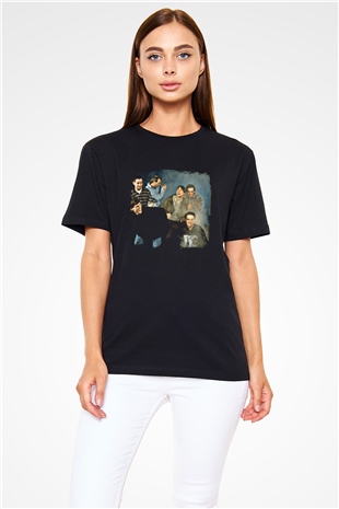 Happy Mondays Baskılı Unisex Siyah Tişört