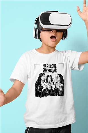 Hardcore Superstar Baskılı Beyaz Unisex Çocuk Tişört