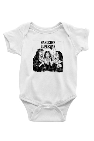 Hardcore Superstar Baskılı Beyaz Unisex Bebek Body - Zıbın