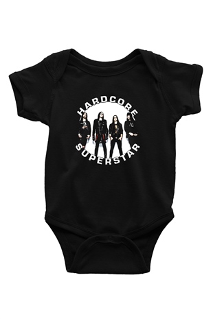 Hardcore Superstar Baskılı Unisex Siyah Bebek Body - Zıbın