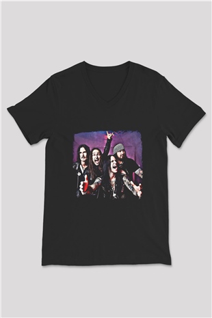 Hardcore Superstar Baskılı Unisex Siyah V Yaka Tişört