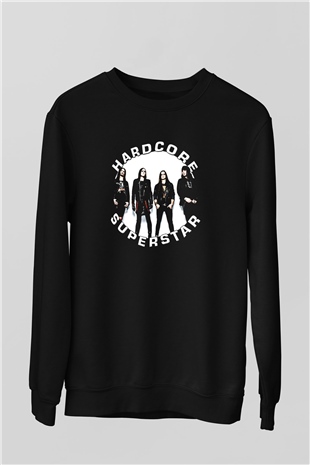 Hardcore Superstar Baskılı Unisex Siyah Sweatshirt