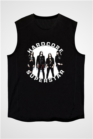 Hardcore Superstar Baskılı Unisex Siyah Kolsuz Tişört