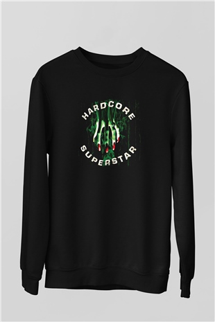 Hardcore Superstar Baskılı Unisex Siyah Sweatshirt