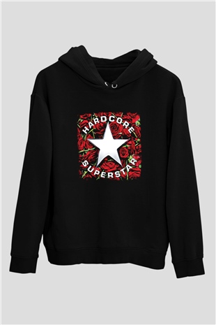 Hardcore Superstar Baskılı Unisex Siyah Hoodie