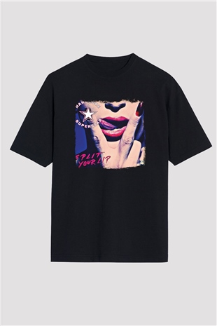 Hardcore Superstar Baskılı Unisex Siyah Oversize Tişört