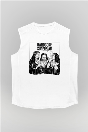 Hardcore Superstar Beyaz Unisex Kolsuz Tişört