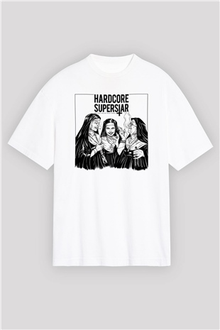 Hardcore Superstar Beyaz Unisex Oversize Tişört T-Shirt