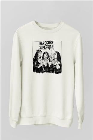 Hardcore Superstar Beyaz Unisex Sweatshirt