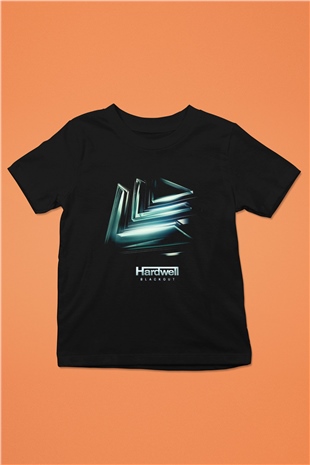 Hardwell Baskılı Siyah Unisex Çocuk Tişört