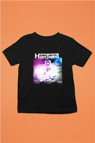 Hardwell Baskılı Siyah Unisex Çocuk Tişört