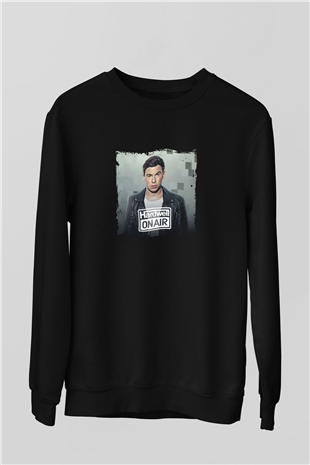 Hardwell Baskılı Unisex Siyah Sweatshirt