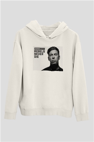 Hardwell Beyaz Unisex Kapüşonlu Sweatshirt