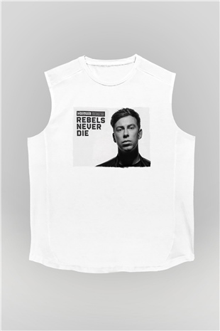 Hardwell Beyaz Unisex Kolsuz Tişört
