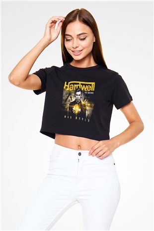 Hardwell Siyah Crop Top Tişört