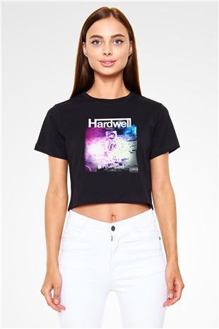Hardwell Siyah Crop Top Tişört