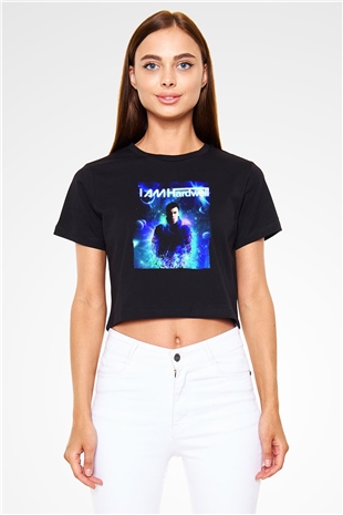 Hardwell Siyah  Crop Top Tişört